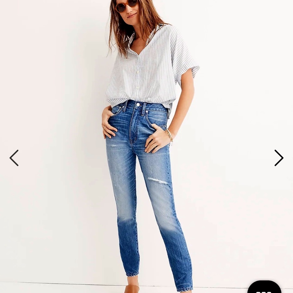 Madewell Rigid high waist slightly distressed jeans